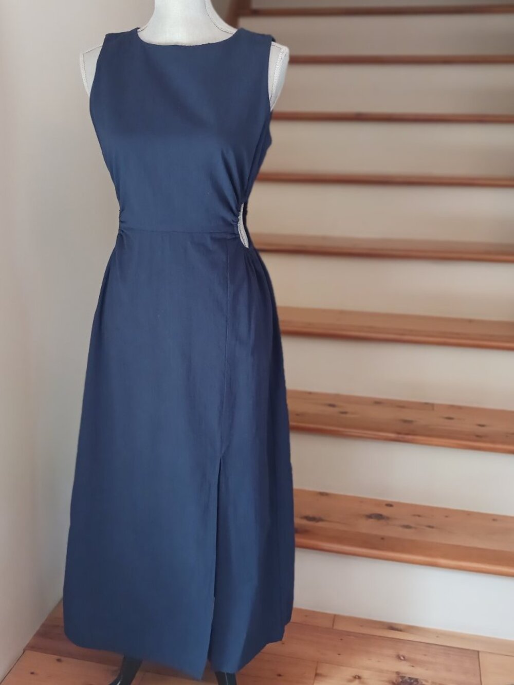 LILLUSORY cutout high-split cotton maxi dress
